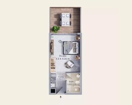 351 Sq. Ft. Studio in Dugasta Terra Tower
