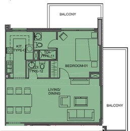 1 Bed 775 Sq. Ft. Apartment in Dune Residency JVC