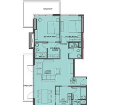 2 Beds 1100 Sq. Ft. Apartment in Dune Residency JVC