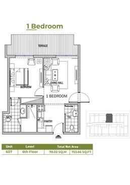 1 Bed 753 Sq. Ft. Apartment in Dusit Princess Rijas
