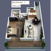 Elite Business Bay 1 Bed Layout