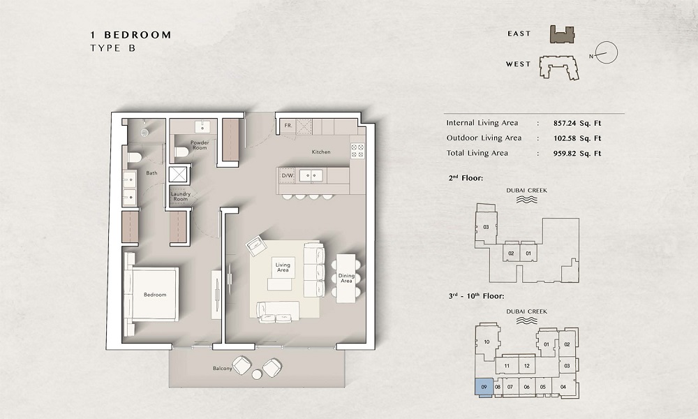 Ellington Art Bay 1 Bed Layout