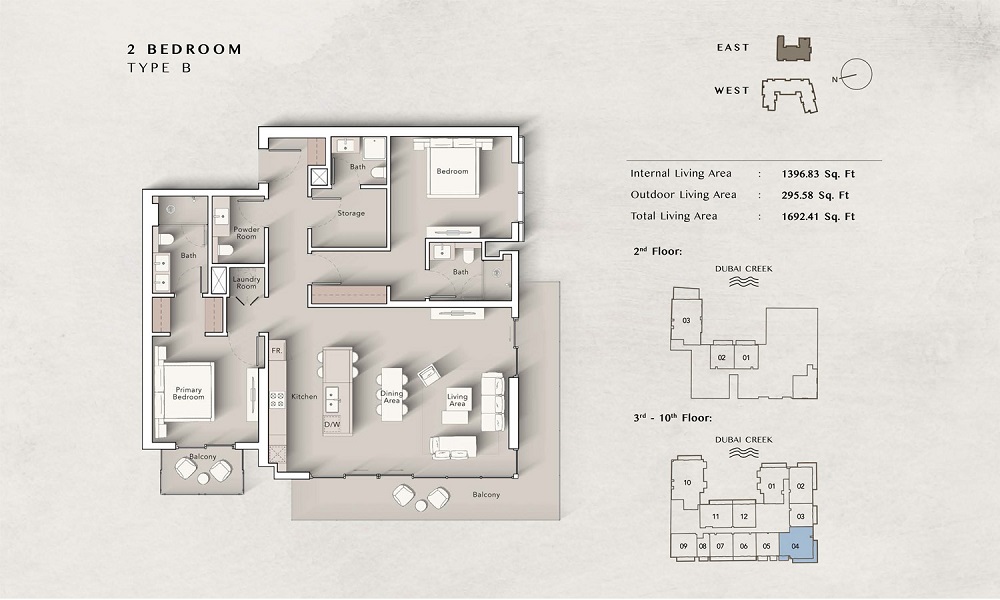 Ellington Art Bay 2 Beds Layout