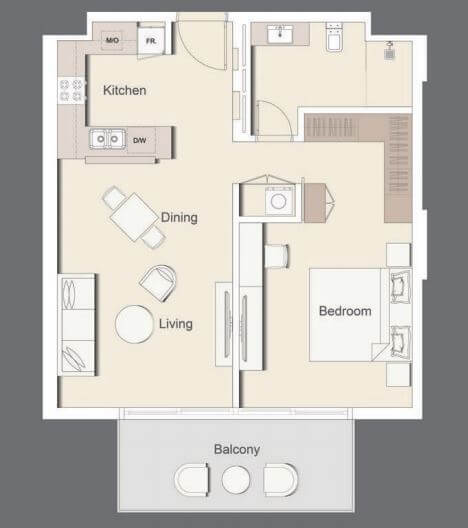 Ellington Belgravia 3 1 Bed Layout