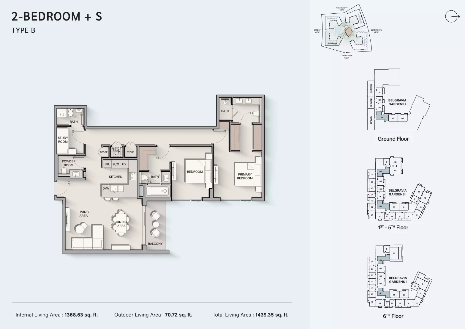 Ellington Belgravia Gardens 2 Beds Layout