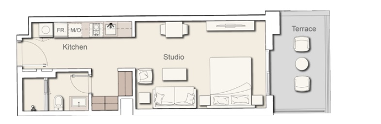 Ellington Belgravia Square Studio Layout