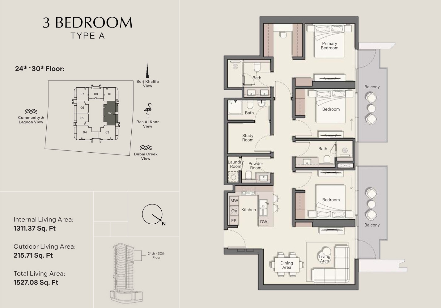 3 Beds 1527 Sq. Ft. Apartment in Ellington Belgrove Residences