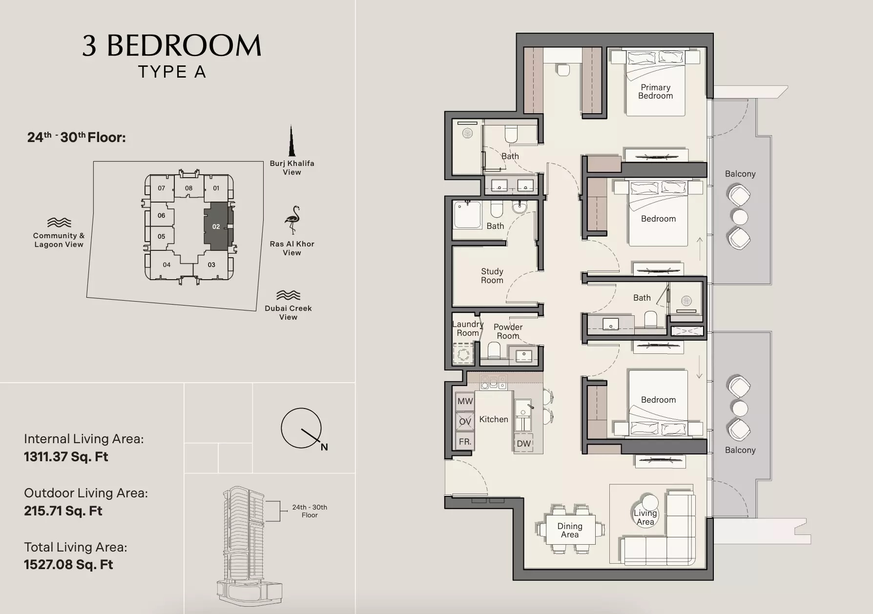 3 Beds 1527 Sq. Ft. Apartment in Ellington Belmore Residences