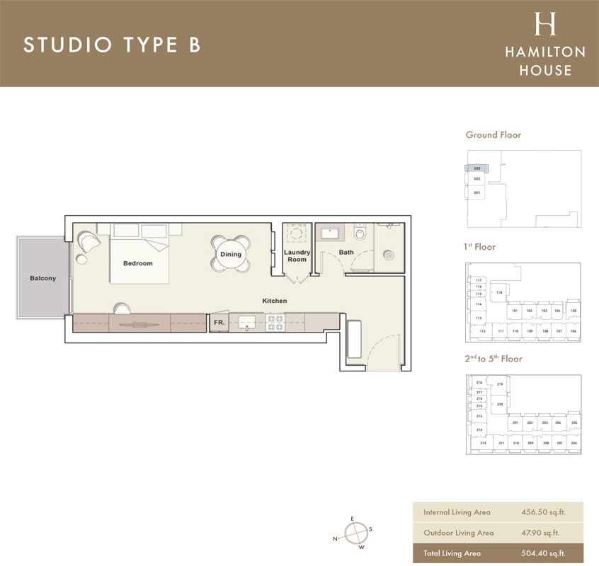 Ellington Hamilton House Studio Layout