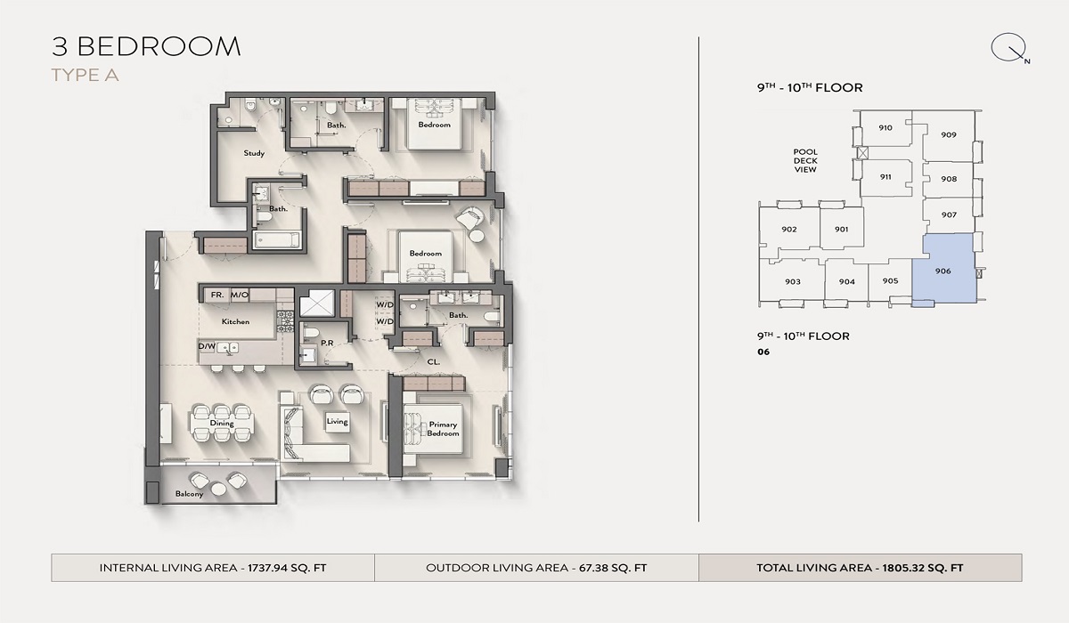 Ellington Hillmont Residences 3 Beds Layout