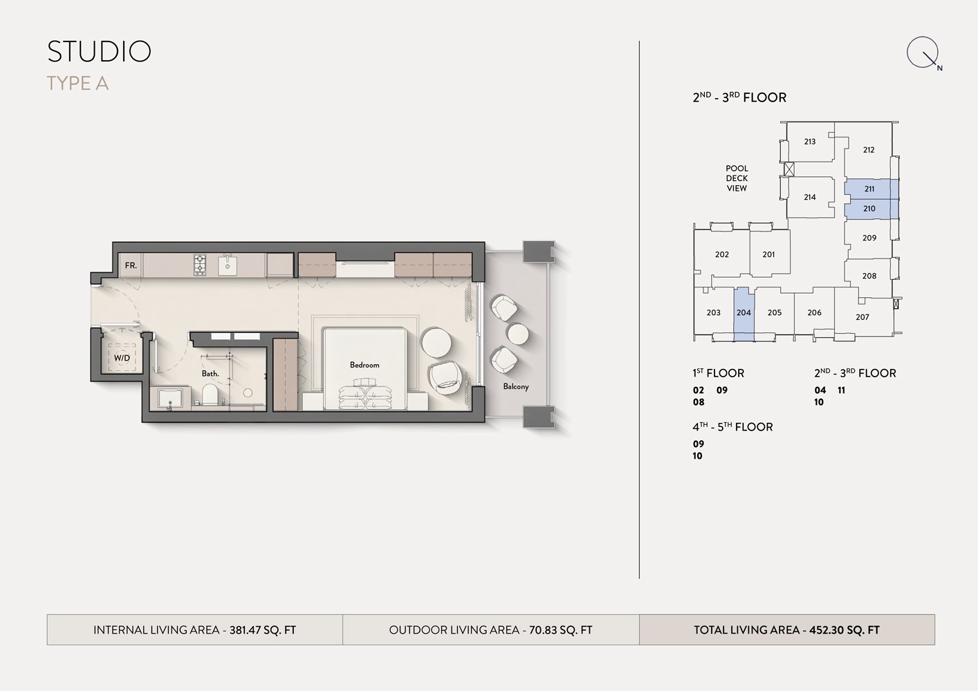 Ellington Hillmont Residences Studio Layout