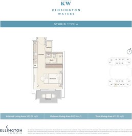 477 Sq. Ft. Studio in Ellington Kensington Waters