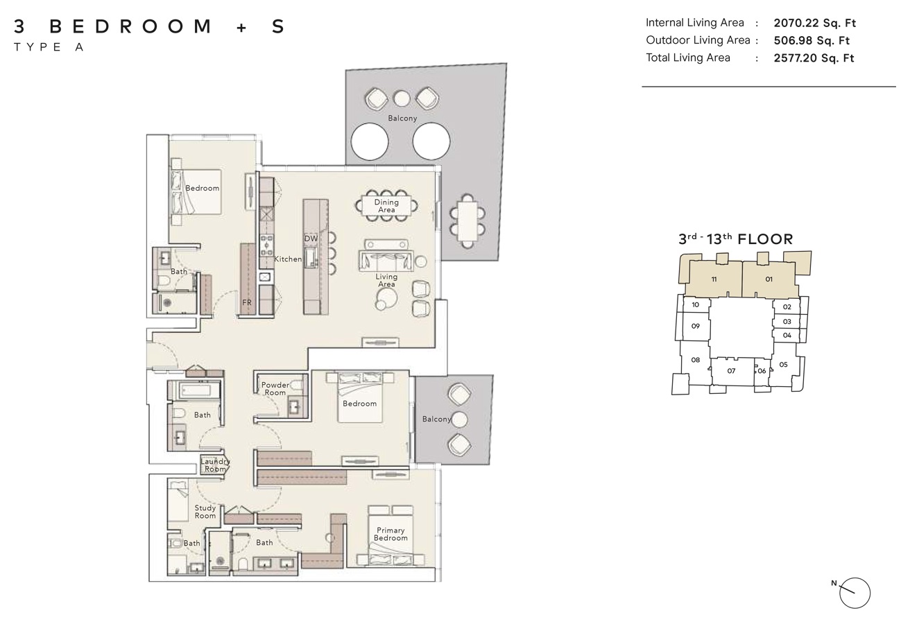 3 Beds 2577 Sq. Ft. Apartment in Ellington Mercer House