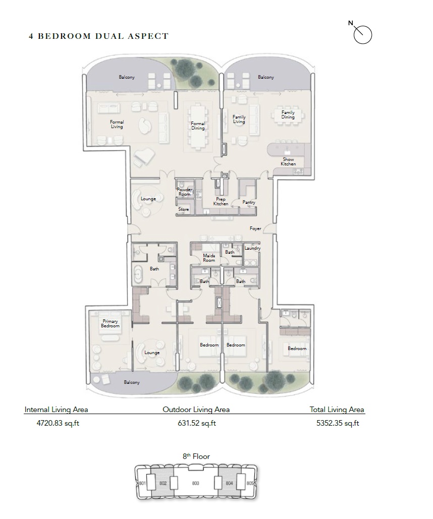 Ellington Ocean House 4 Beds Layout