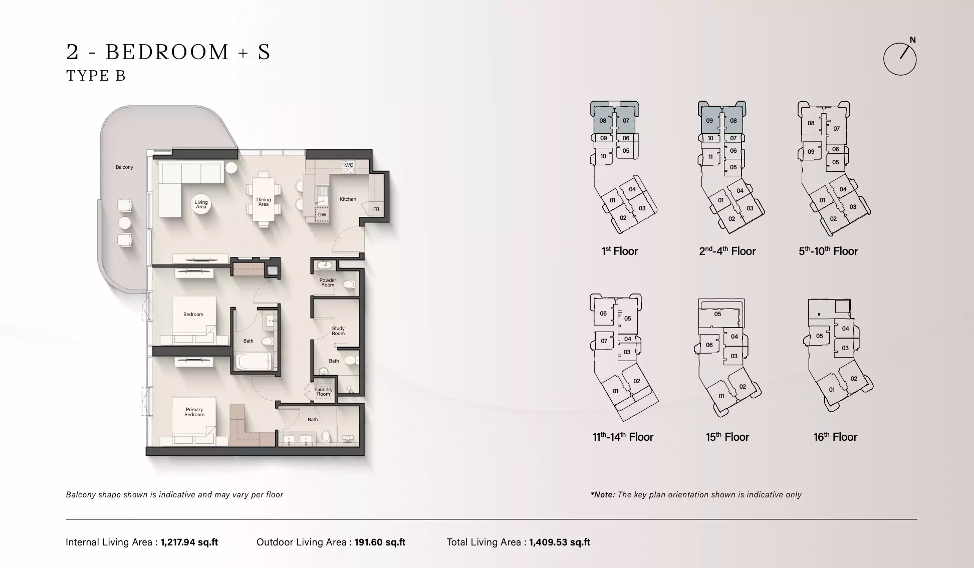 Ellington Portside Square 2 Beds Layout