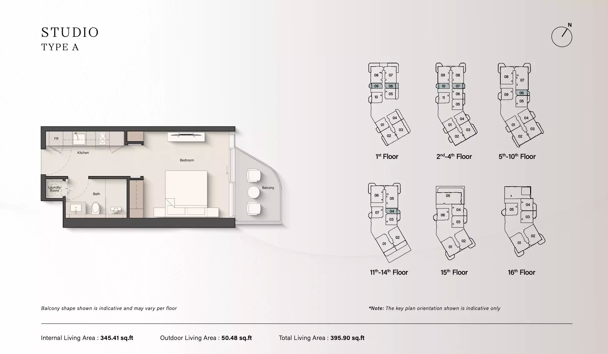Ellington Portside Square Studio Layout