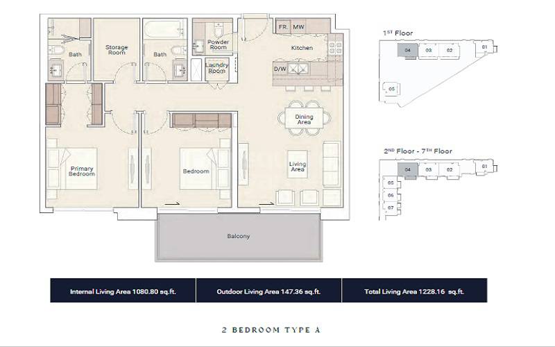 2 Beds 1228 Sq. Ft. Apartment in Ellington Rosemont Residences