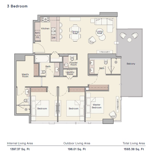 3 Beds 1593 Sq. Ft. Apartment in Ellington The Crestmark