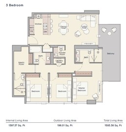 3 Beds 1593 Sq. Ft. Apartment in Ellington The Crestmark