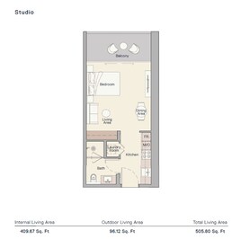 506 Sq. Ft. Studio in Ellington The Crestmark