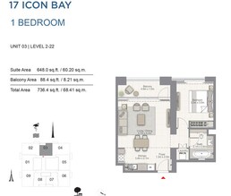1 Bed 736 Sq. Ft. Apartment in Emaar 17 Icon Bay