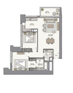 2 Beds 1139 Sq. Ft. Apartment in Emaar 52/42 Tower Dubai Marina