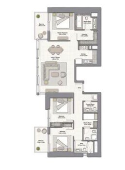3 Beds 1608 Sq. Ft. Apartment in Emaar 52/42 Tower Dubai Marina