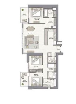 3 Beds 1724 Sq. Ft. Apartment in Emaar 52/42 Tower Dubai Marina