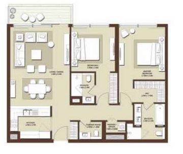 Emaar Acacia Park Heights 2 Beds Layout