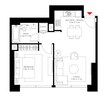 Emaar Act One Act Two 1 Bed Layout