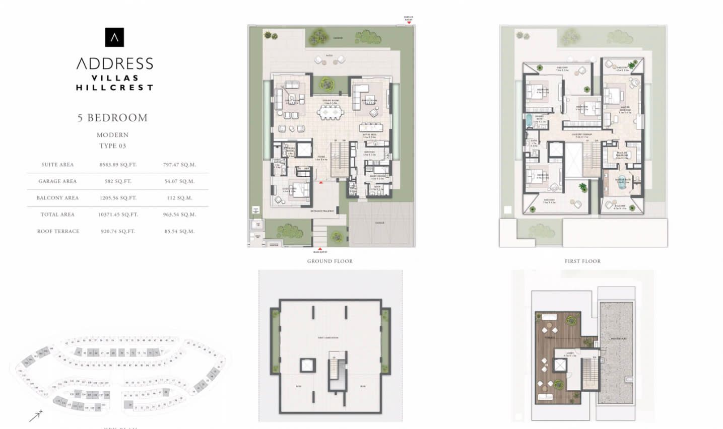 Emaar Address Hillcrest Villas 5 Beds Layout