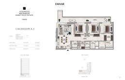 3 Beds 1688 Sq. Ft. Apartment in Emaar Address Residences Dubai Hills