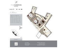 2 Beds 1572 Sq. Ft. Apartment in Emaar Address Sky View Residences