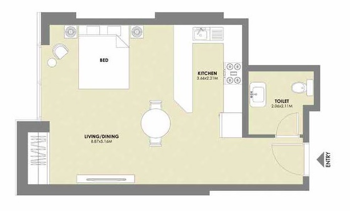 Emaar Al Murad Towers Studio Layout