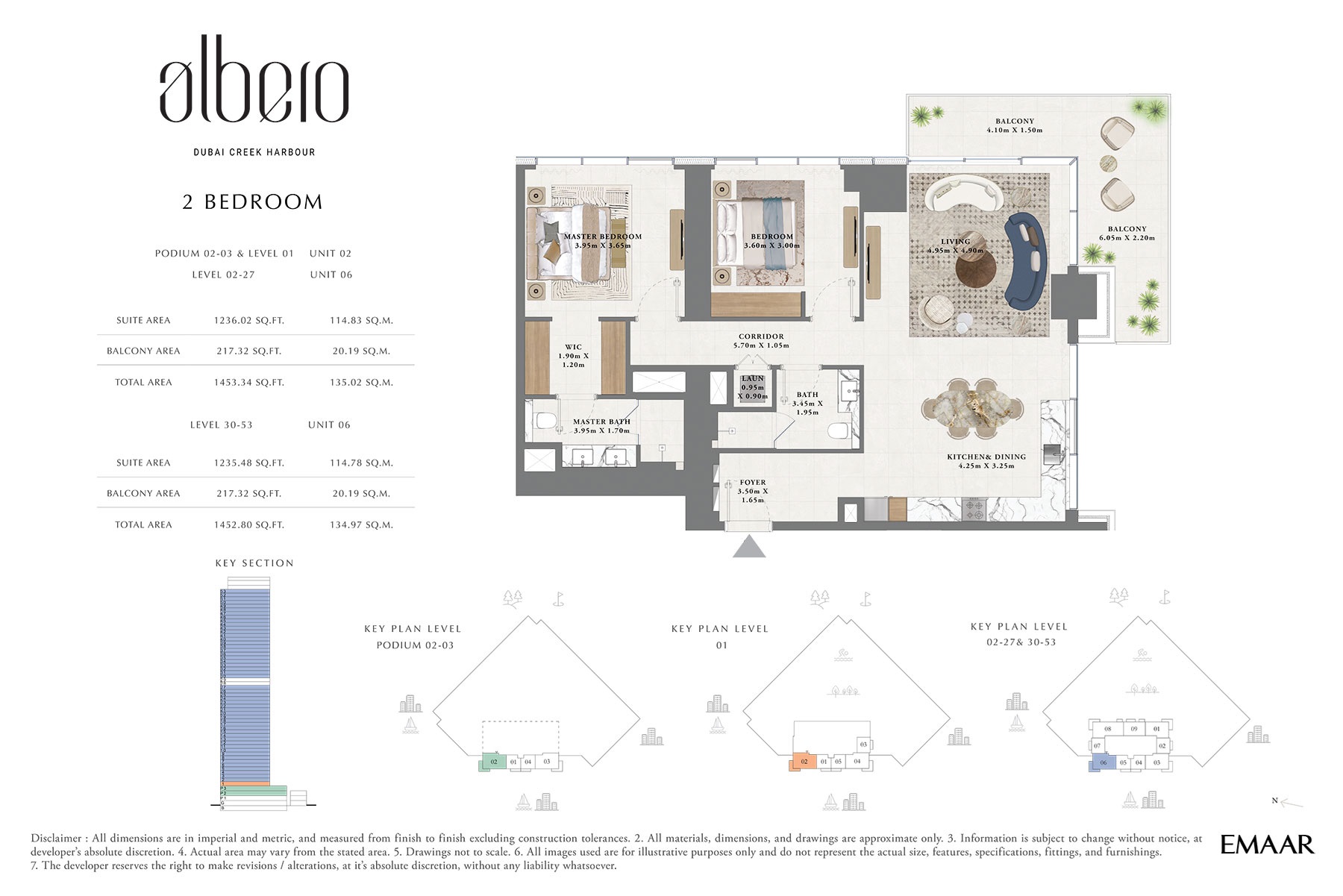 Emaar Albero 2 Beds Layout