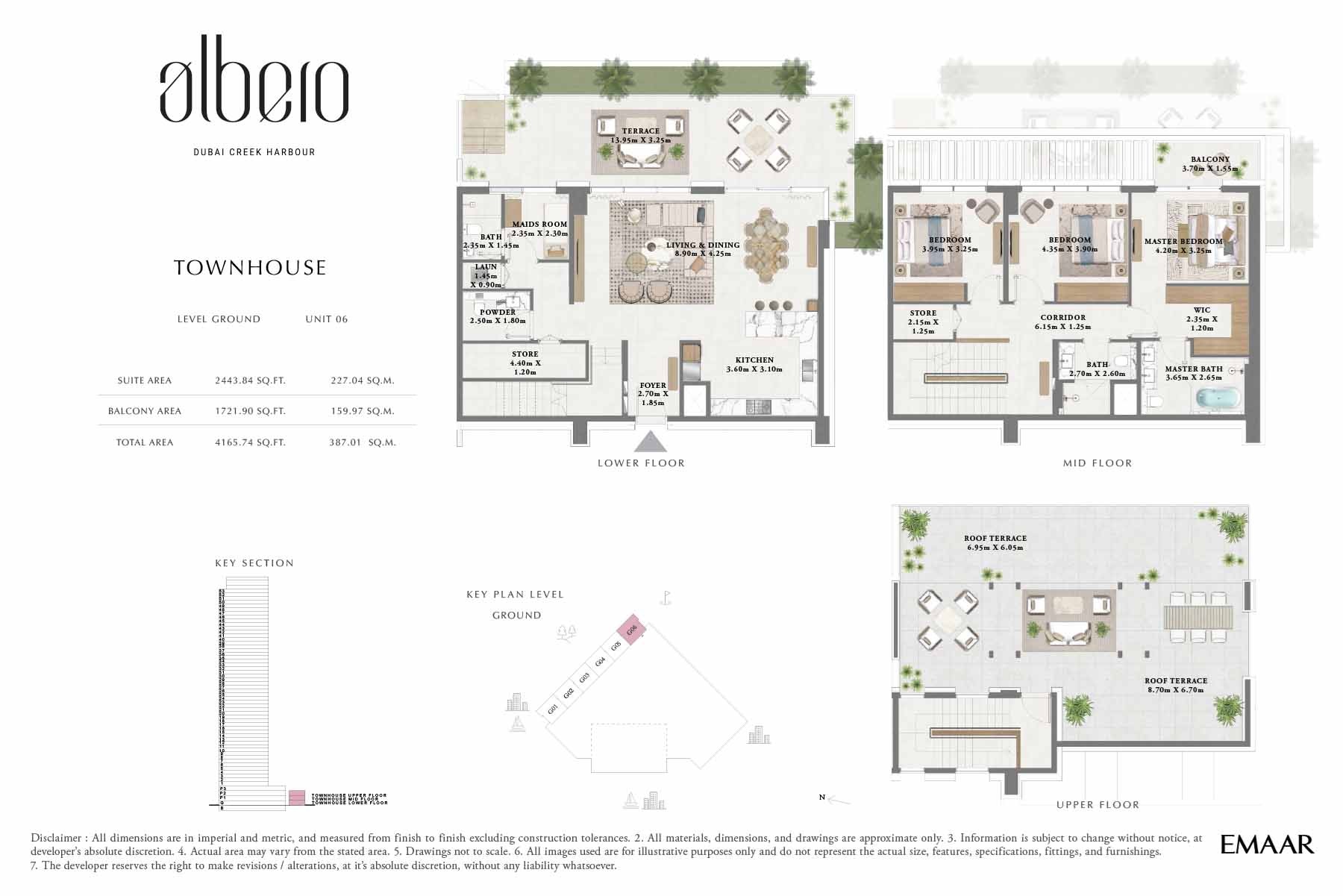 Emaar Albero 3 Beds Layout
