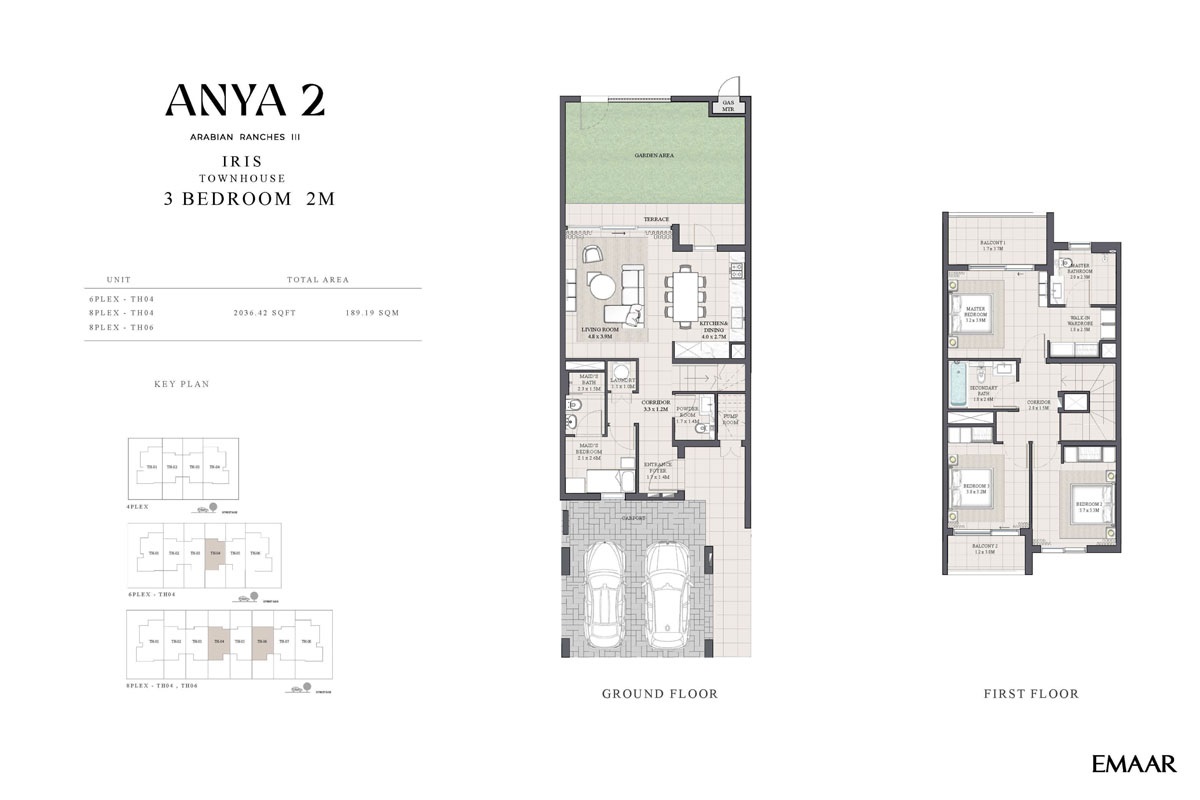 3 Beds 2036 Sq. Ft. Townhouse in Emaar Anya 2