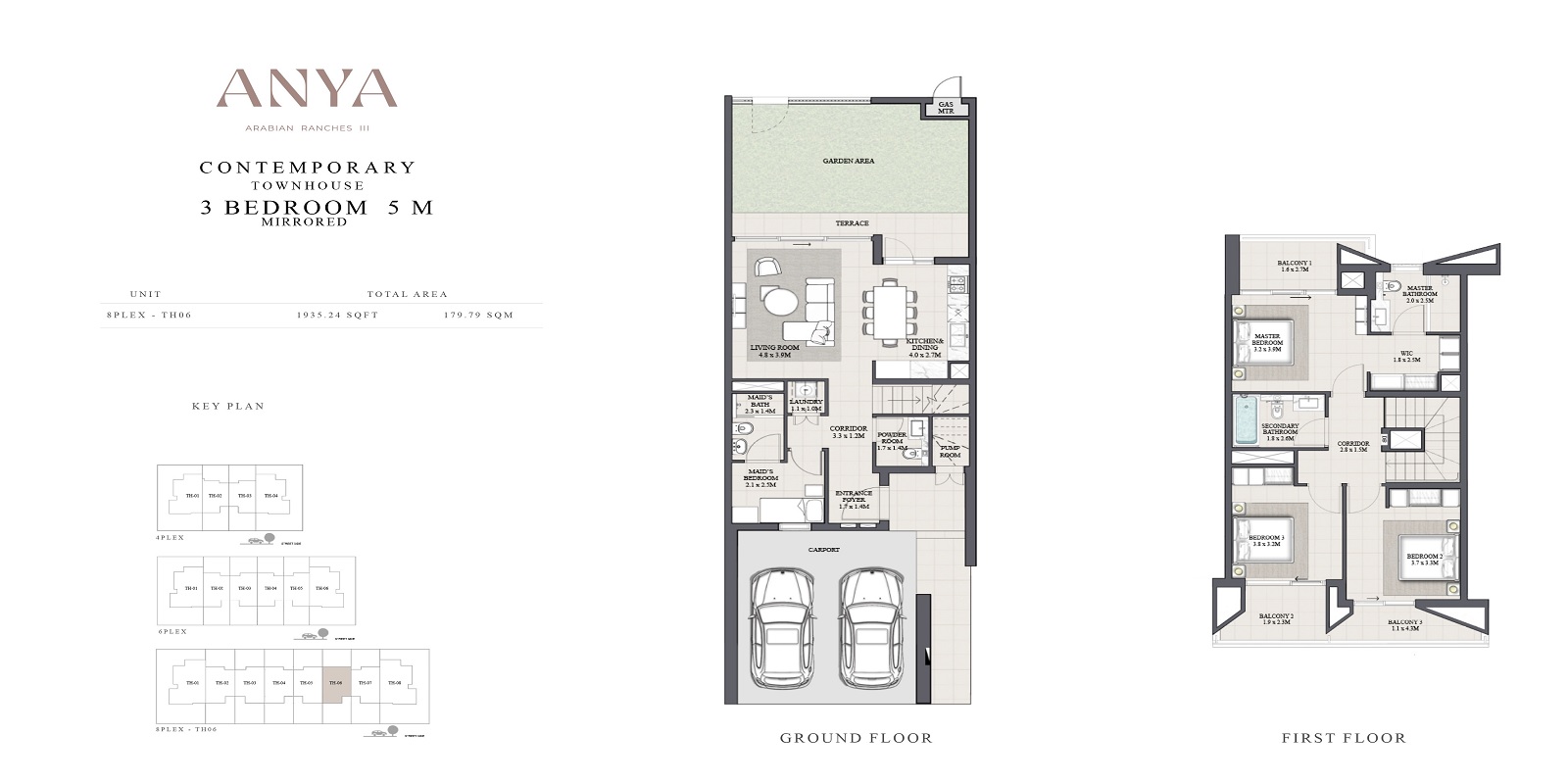 Emaar Anya 3 Beds Layout