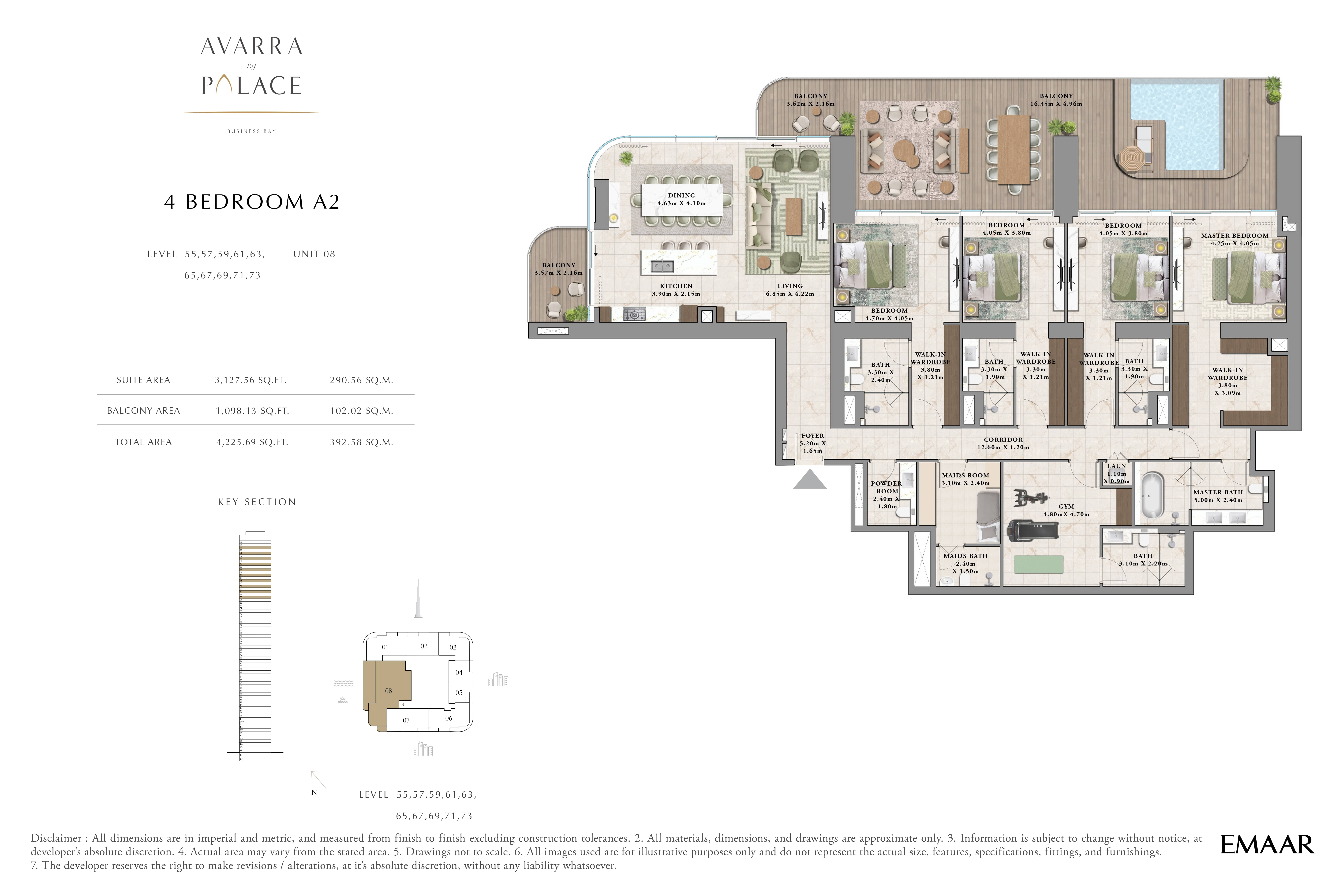4 Beds 4226 Sq. Ft. Apartment in Emaar Avarra by Palace