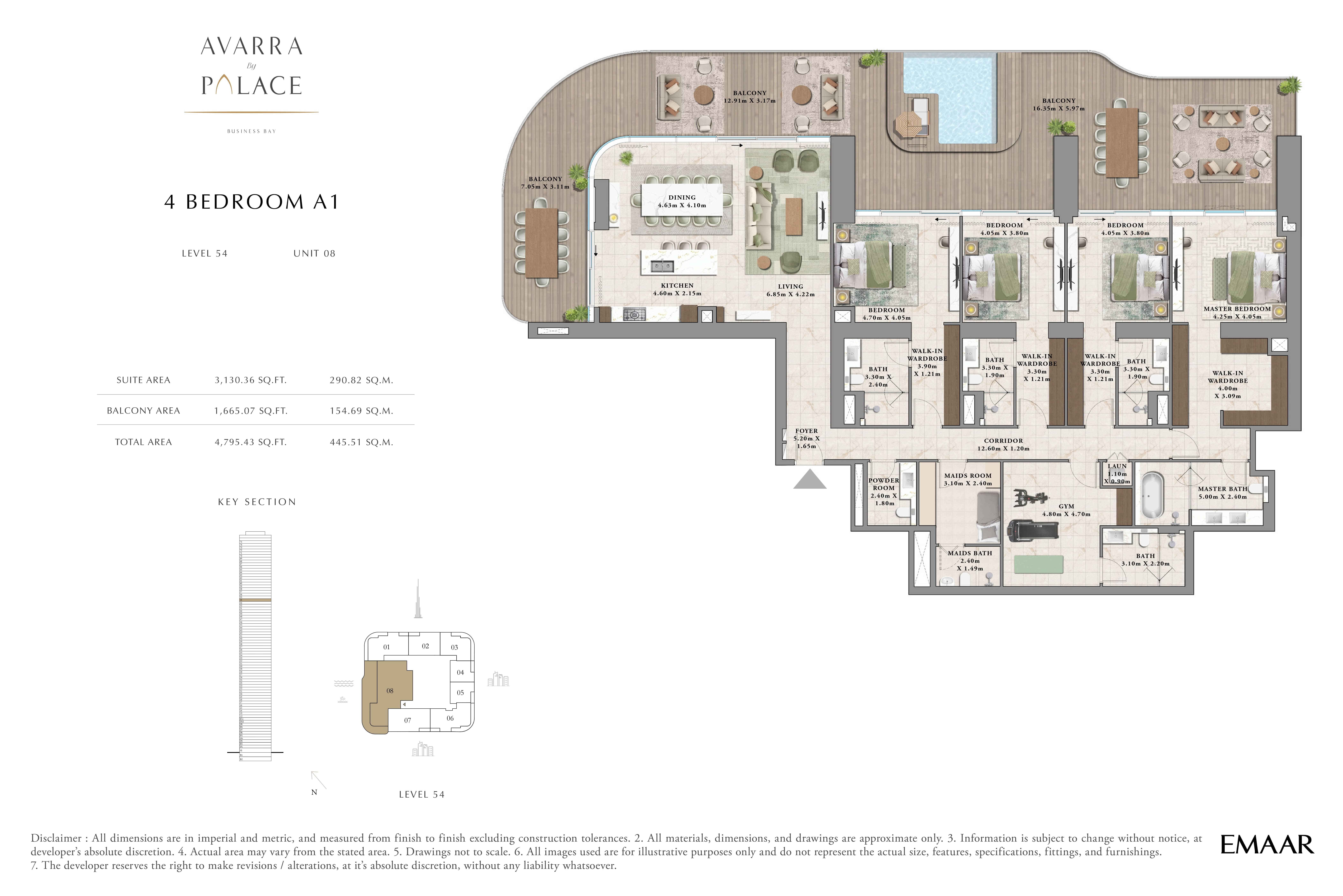 4 Beds 4795 Sq. Ft. Apartment in Emaar Avarra by Palace