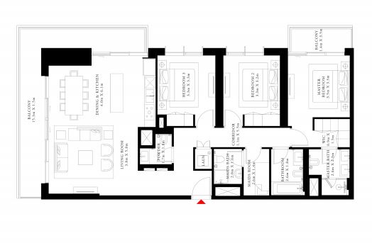 Emaar Beach Isle 4 Beds Layout