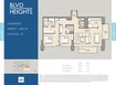 Emaar BLVD Heights 2 Beds Layout