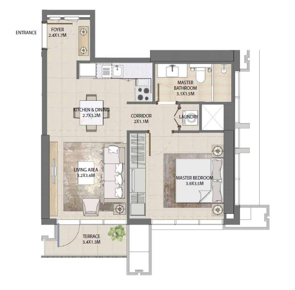 1 Bed 638 Sq. Ft. Apartment in Emaar Burj Royale