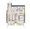 Emaar Burj Royale 1 Bed Layout