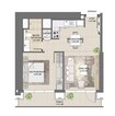Emaar Burj Royale 1 Bed Layout