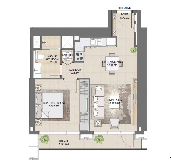 1 Bed 681 Sq. Ft. Apartment in Emaar Burj Royale