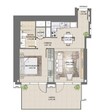 Emaar Burj Royale 1 Bed Layout