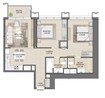 Emaar Burj Royale 2 Beds Layout