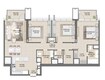Emaar Burj Royale 3 Beds Layout