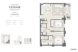 2 Beds 982 Sq. Ft. Apartment in Emaar Cedar Creek Beach
